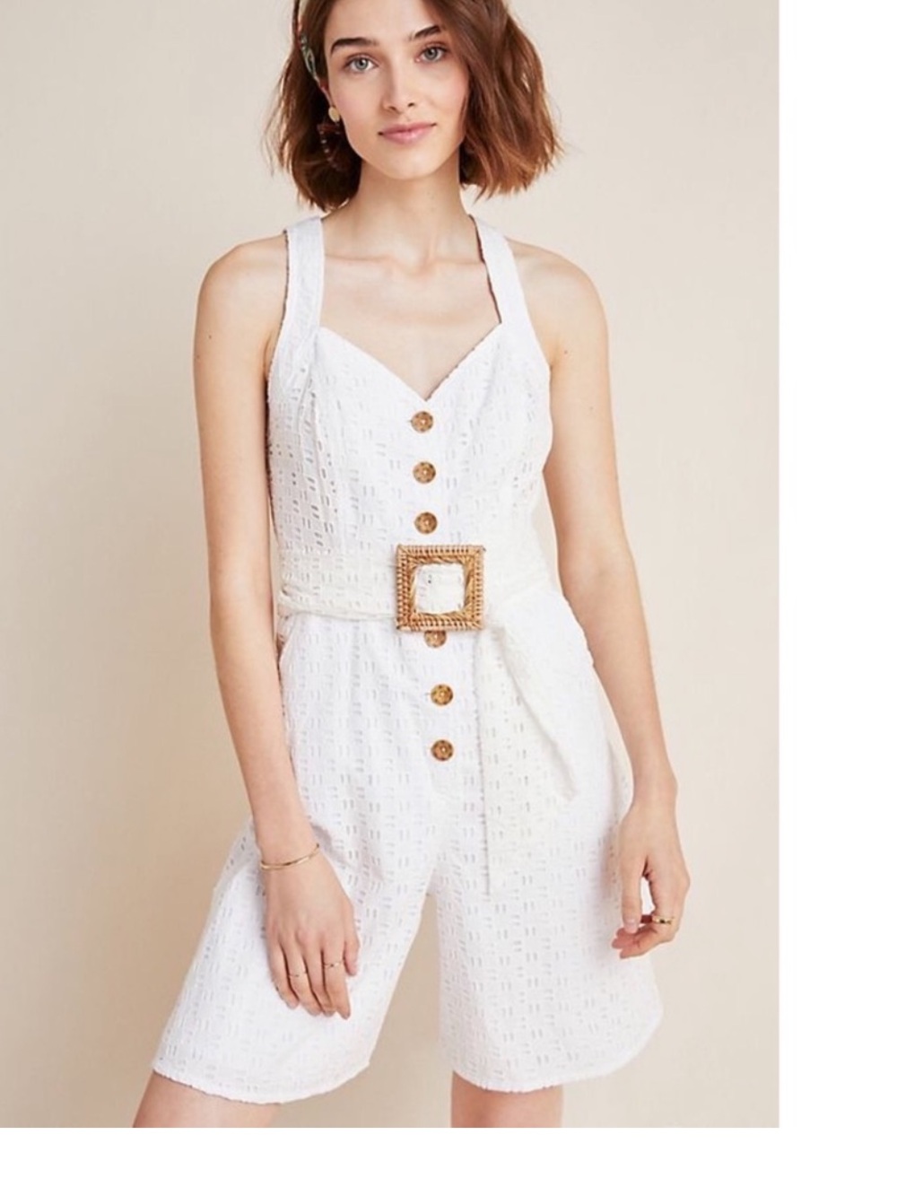 Anthropologie Eyelet Shorts Romper